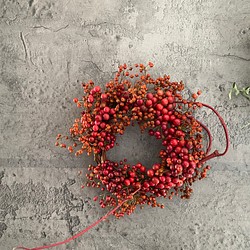 クリスマスリース 正月リース 赤い実のリース フラワー リース Riyo Garden Flowers 通販 Creema クリーマ ハンドメイド 手作り クラフト作品の販売サイト