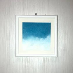 パステル画　わたしの空　ブルー 1枚目の画像