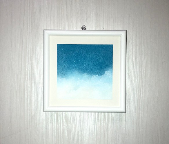 パステル画　わたしの空　ブルー 1枚目の画像