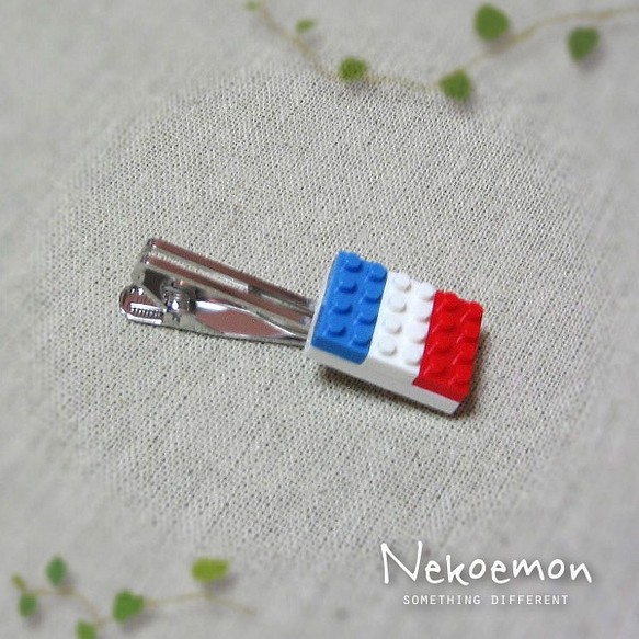 〈ブロックのネクタイピン〉フランス国旗 1枚目の画像