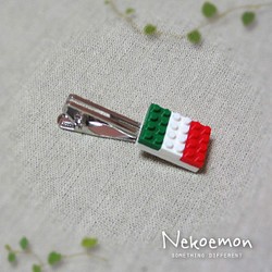 〈ブロックのネクタイピン〉イタリア国旗 1枚目の画像