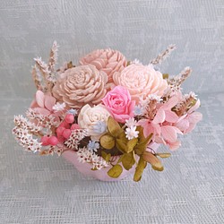 送料無料♡Mauve Pink Rose Blossom♡プリザーブドフラワーアレンジメント 1枚目の画像