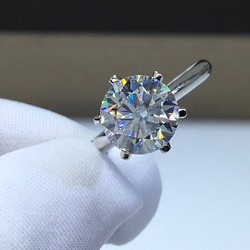 品質保証 3ct モアサナイト K18YG/PG/WG 鑑別書付き 婚約指輪 ラウンド ...