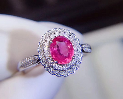 【送料無料】K18 天然 ダイヤモンド ピンク サファイア リング 指輪 刻印有