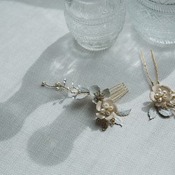 [結婚禮物 x 古典手作] QS847兩件式新娘髮飾 第1張的照片