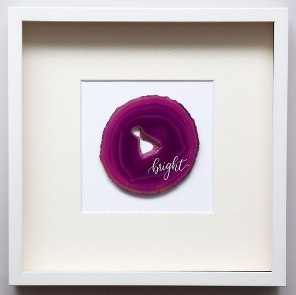 Wall letter◇bright／Wall decor／calligraphy agate slice 1枚目の画像