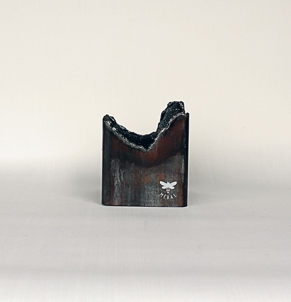 鉄の植木鉢  角パイプ  125×125  溶断  C3 1枚目の画像