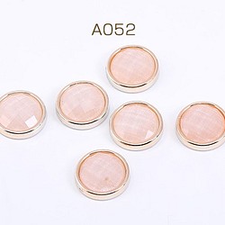 A052 30個 ボタン貼付けパーツ アクリルパーツ 樹脂貼り 丸型 17mm ピンク 3X【10ヶ】 1枚目の画像