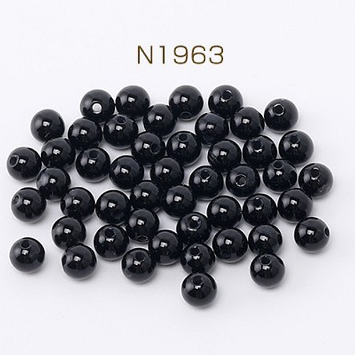 N1963 2連 天然石ビーズ ブラックオニキス 丸玉 4.5mm 2× 1連(約85ヶ
