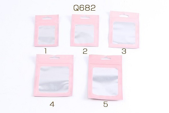 Q682-8 40枚 チャック付きポリ袋 ソフトピンクカラー ジッパー 袋 ジュエリー袋 アクセサリーOPP袋 1枚目の画像