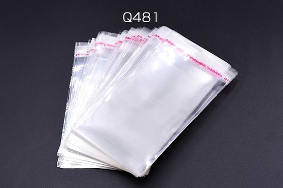 Q481 300枚 OPP袋 透明テープ付き 8×14cm 3X【100枚】 1枚目の画像