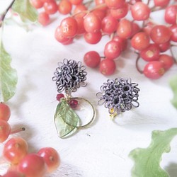 【植物學：黑珍珠】耳環或耳釘 第1張的照片
