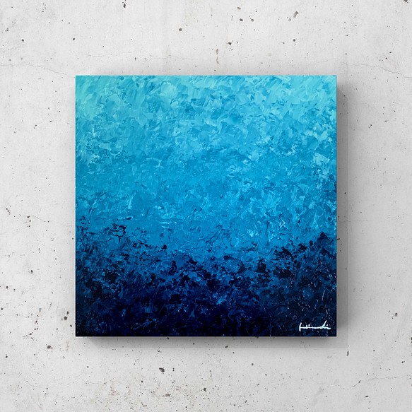 【海の響きが聞こえる絵画（S-#8）】抽象画　海　ブルー 1枚目の画像