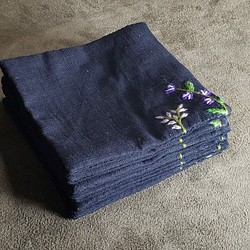 【槑的手作】日本の布棘刺繡手作り布コースター_小花 1枚目の画像