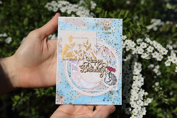 Happy Birthday♡バースデーメッセージカード【誕生日】【スクラップブッキング】 1枚目の画像
