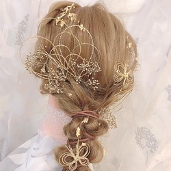 金箔ヘア ヘッドドレス ウエディング 結婚式 花嫁 卒業式 ヘアアクセサリー ヘッドパーツ マタニティフォト 成人式 ヘアアクセサリー Shinfi 通販 Creema クリーマ ハンドメイド 手作り クラフト作品の販売サイト