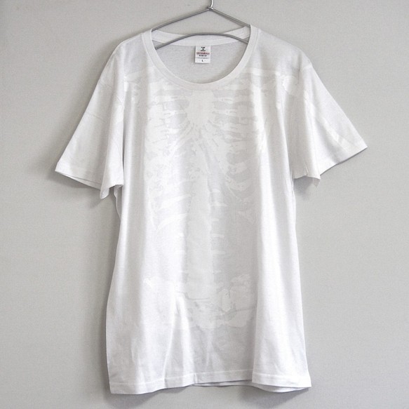 Skeleton is amazing T-shirt 單面印花【White on White】男女通用圓領T卹 第1張的照片