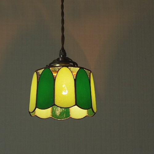 ステンドグラス☆チューリップ型のミニランプ 照明（ライト）・ランプ 