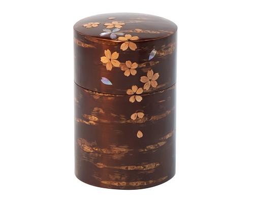 桜皮を使った秋田の伝統工芸品「樺細工」 総皮茶筒 煎茶君 ラデン 