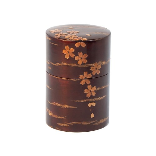 桜皮を使った秋田の伝統工芸品「樺細工」 総皮茶筒 煎茶君 ラデン