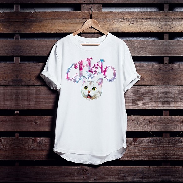 ねこTシャツ「NEKO CHAO」 1枚目の画像