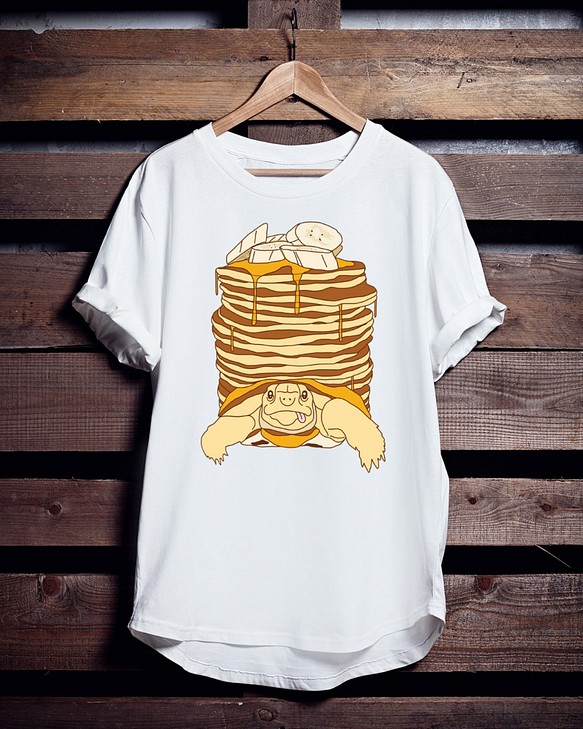 スイーツTシャツ「パンケーキガメ」 1枚目の画像