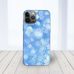 iPhone14 他 Android  ほぼ全機種対応 スマホケース★雪の結晶 1枚目の画像