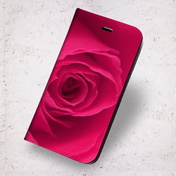 iPhone フラップ無し手帳型ケース ★ローズ-ピンク 1枚目の画像