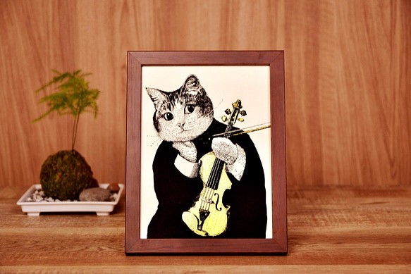【古典音樂貓肖像畫】小提琴 | 古典音樂 | Music Gift | 音樂禮品 第1張的照片