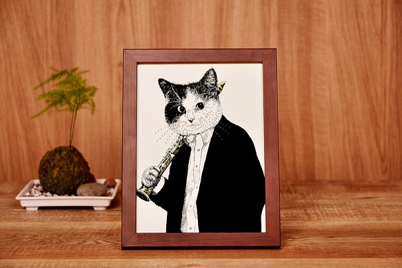 【古典音樂貓肖像畫】豎笛 | 古典音樂 | Music Gift | 音樂禮品 第1張的照片