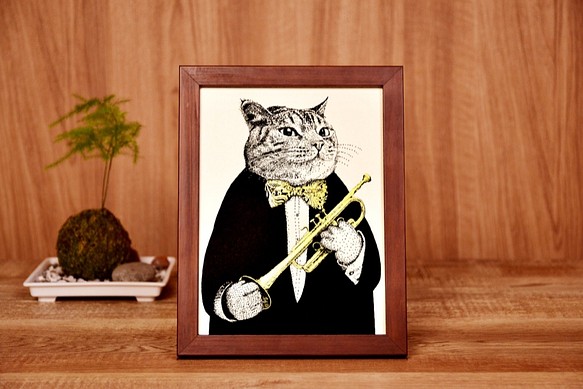 【古典音樂貓肖像畫】小號 | 古典音樂 | Music Gift | 音樂禮品 第1張的照片