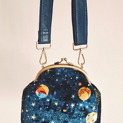 【Starry sky】原创手作星空钻石绒超有质感子母口金包孤品 第1張的照片