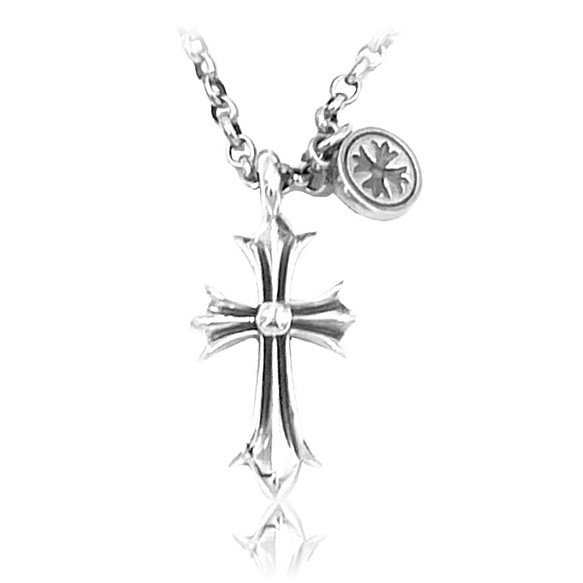 シルバー925 ネックレス 十字架 リバーシブル ジルコニア 白 クロス