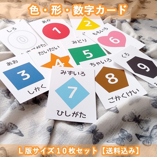 カスタマイズ可能な色・形・数字カードＬ版サイズ10枚セット【送料込み ...