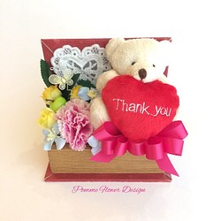 クマさんのギフトボックス　ピンク/母の日/ウエディング/お誕生日/プレゼント/内祝い 1枚目の画像