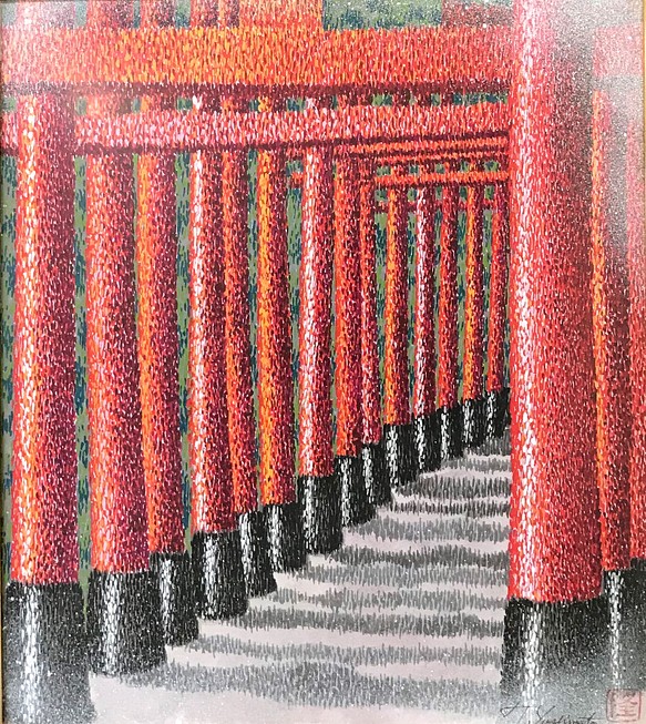 京都伏見稲荷大社の千本鳥居 複製画 千本鳥居 絵 赤 癒し 京都 絵画 吉本工房 通販 Creema クリーマ ハンドメイド 手作り クラフト作品の販売サイト