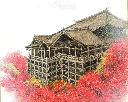 京都清水寺と紅葉 複製画 絵 京都 清水寺 紅葉 アート 絵画 吉本工房 通販 Creema クリーマ ハンドメイド 手作り クラフト作品の販売サイト