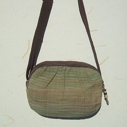 手織りの秋色ショルダーバッグ 1枚目の画像