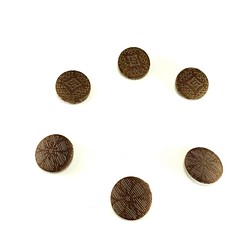 着物生地　くるみボタン22㎜　6個セット茶色柄 1枚目の画像