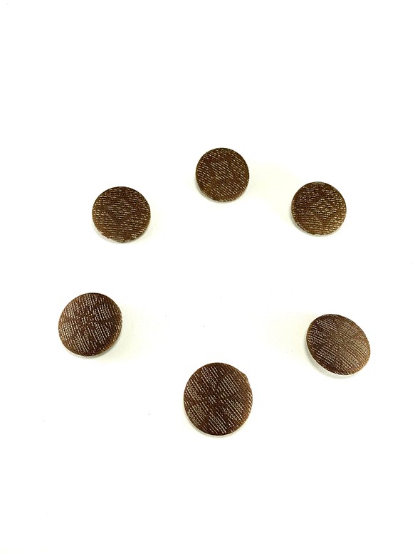着物生地　くるみボタン22㎜　6個セット茶色柄 1枚目の画像