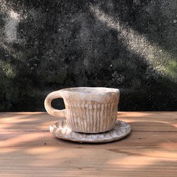 「曬穀」竹土石山 竹土系列 馬克杯 咖啡杯組 杯盤 拿鐵 稻殼色 拙趣 土地 第1張的照片