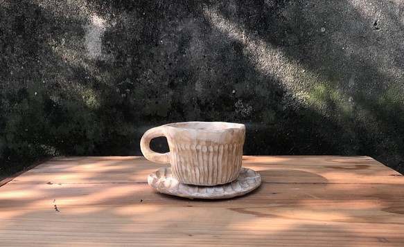 「曬穀」竹土石山 竹土系列 馬克杯 咖啡杯組 杯盤 拿鐵 稻殼色 拙趣 土地 第1張的照片