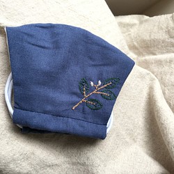 夏日-小葉小花刺繡立體口罩or口罩套-日本製薄棉(可寄送海外) 第1張的照片