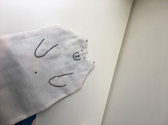 北極熊長長的日本二重紗小汗巾 第1張的照片