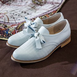 【英格蘭時尚紋】台灣作る鞋 髮夾女孩。奶油白 第1張的照片