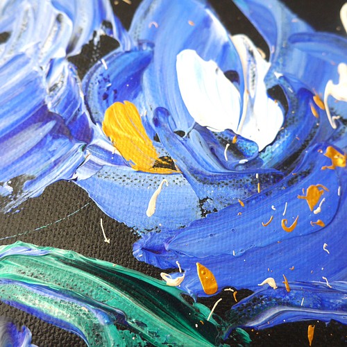 FLOWER-D// 花 アクリル絵の具 抽象画 絵画 ブルー モダンアート 