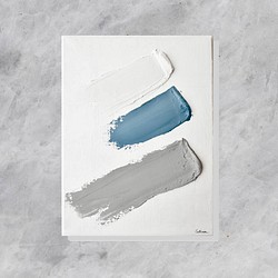 Texture-B//キャンバス アートパネル 絵画 アクリル テクスチャ 白 ブルー シンプル おしゃれ モダンアート 1枚目の画像