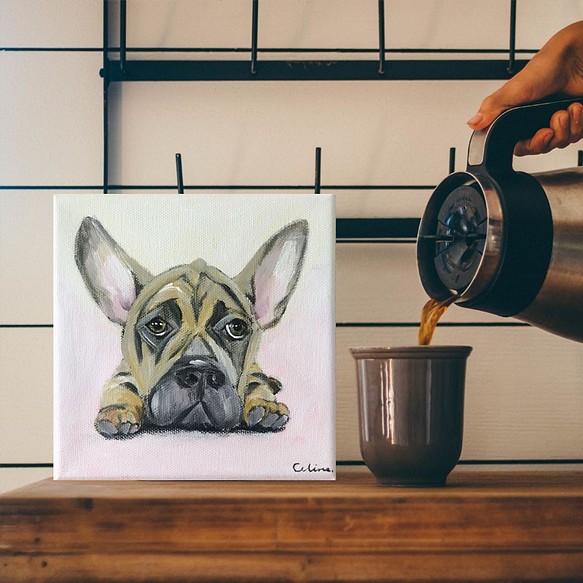 DOG-C// 犬 絵画 キャンバス アクリル アートパネル 動物 フレンチ