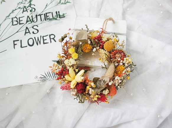 Chunri Dry Smallwreaths ドライフラワー 不滅の花 枯れた花 壁飾り レストランの装飾 家の装飾 新築祝 フラワー リース 花生堂 通販 Creema クリーマ ハンドメイド 手作り クラフト作品の販売サイト