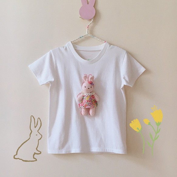 隨身帶兔子短袖T恤(粉紅兔) 第1張的照片